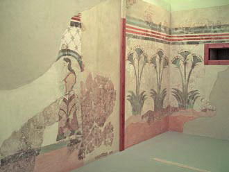 Fragment of wall painting 17 century B.C