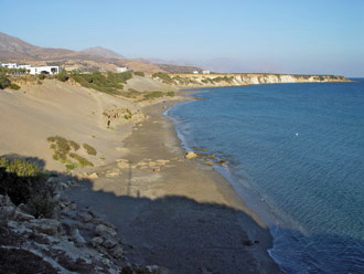 The beach to the east of Frangokastello