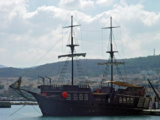 A ship in the harbour